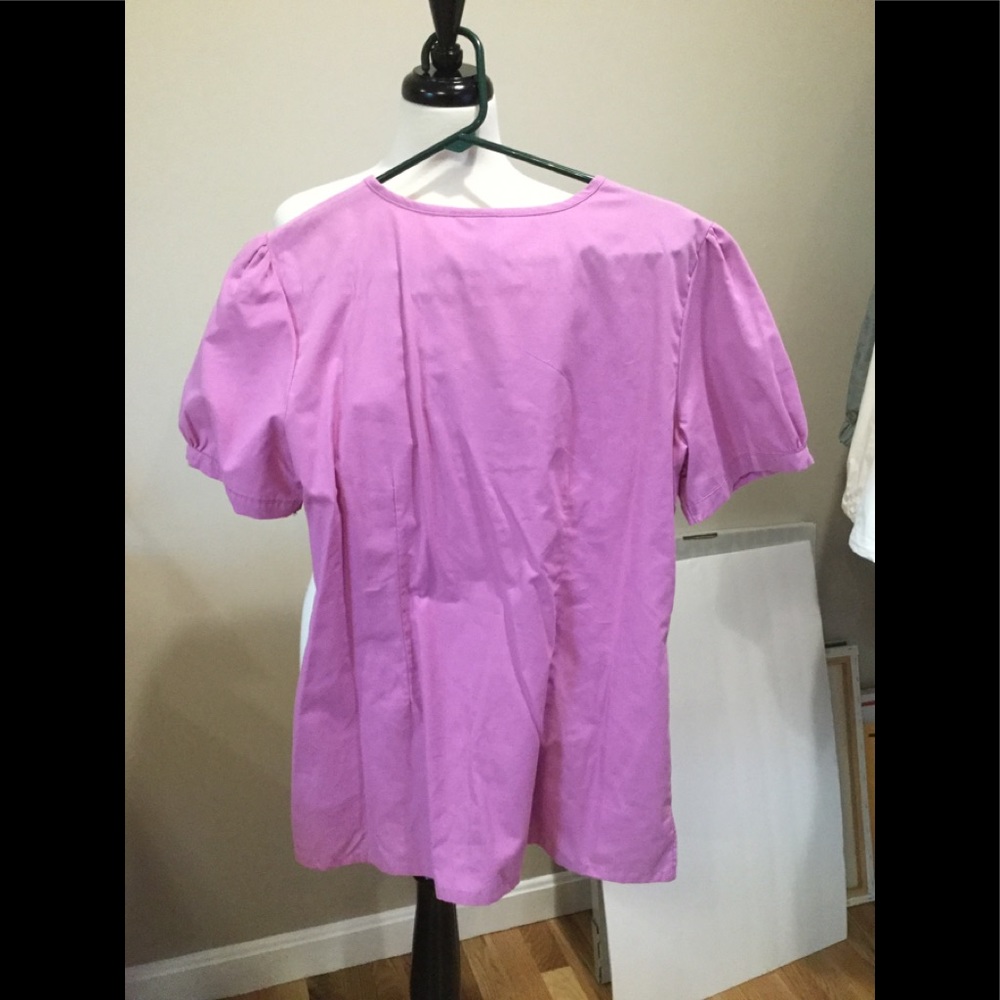 2/$12.00. Landau, Medium, Pink/purple short sleeve v-neck scrub top - Picture 5 of 5